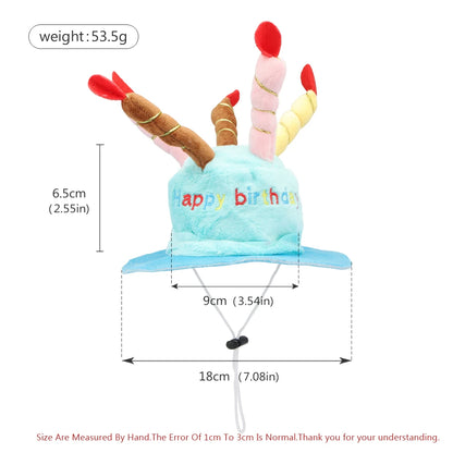 Dog Birthday Caps Hat With Cake Candles Design Birthday Party Costume Cat Headwear Pet Hat Dogs Accessories