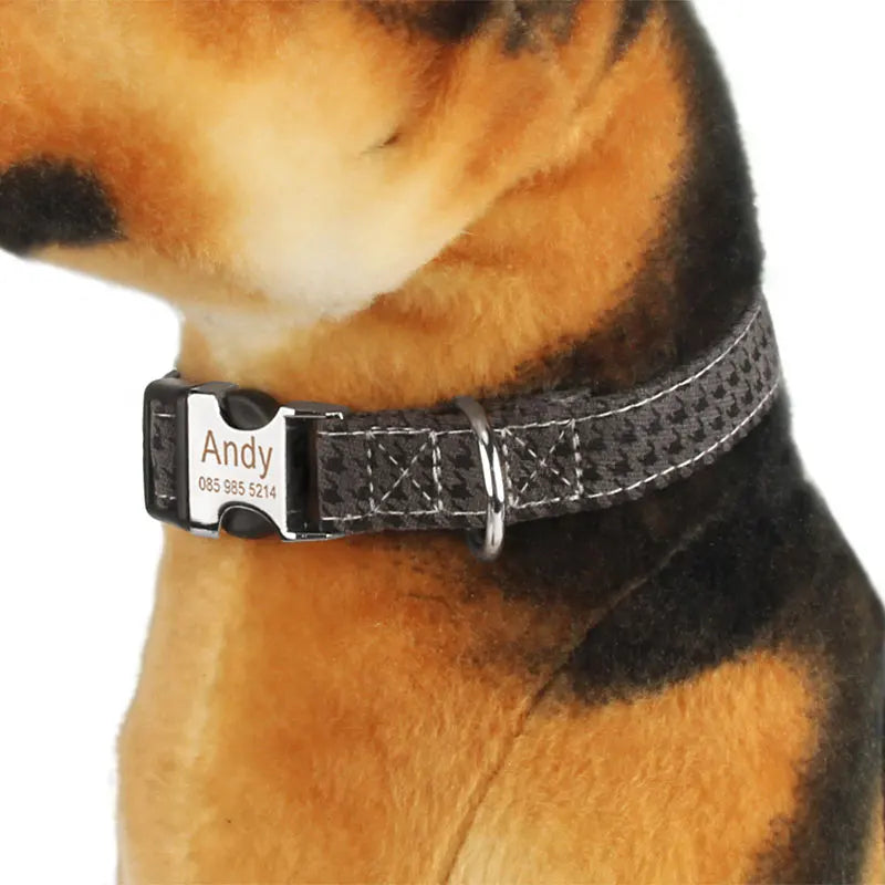 Bohemia Engraved Dog Collar Custom Puppy Cat Leashes Personalized Nameplate ID Pet Collar Leash Set