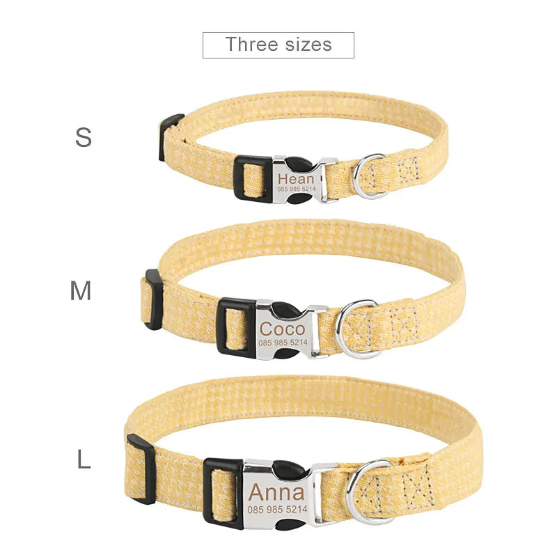 Bohemia Engraved Dog Collar Custom Puppy Cat Leashes Personalized Nameplate ID Pet Collar Leash Set