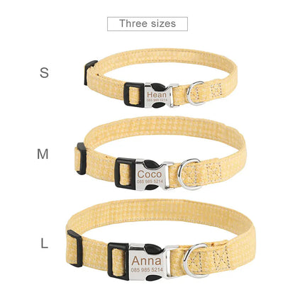 Bohemia Engraved Dog Collar Custom Puppy Cat Leashes Personalized Nameplate ID Pet Collar Leash Set