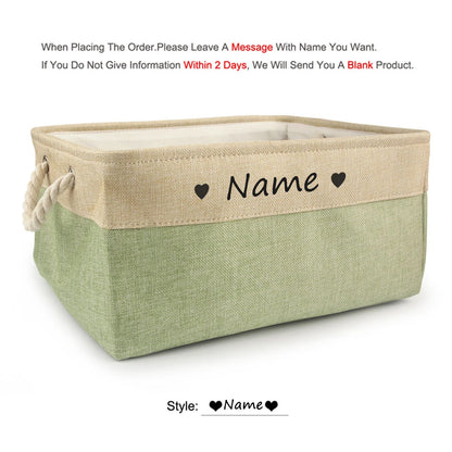 Free Custom Basket Cat Dog Toy Print Name Pet Storage Box DIY Toys Clothes Accessories Foldable Organize Customized