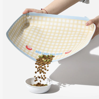 Pet Feeding Mat Half-surrounding Pet Placemat for Cats Dogs Non-Slip Dog Feeding Mat Cat Placemat Dog Accessories