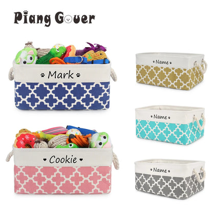 Customised Name Storage Basket for Cat Dog Toys Accessories Print Logo Personalised Custom Nameplate Box