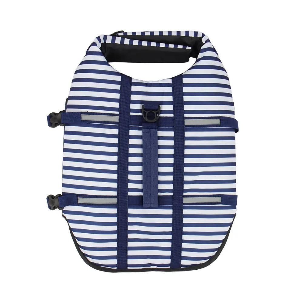 Stripe Dog Life Jacket Swimsuit Life Vest Summer Reflective Puppy Float Coat Swim Clothes Pet Vest
