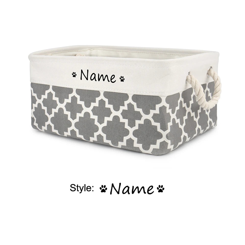 Customised Name Storage Basket for Cat Dog Toys Accessories Print Logo Personalised Custom Nameplate Box