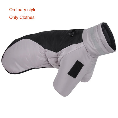 High-neck Warm Dog Jacket Cotton Coat Reflective Vest Thicken Autumn Winter Pet Clothes for Medium Large Dog