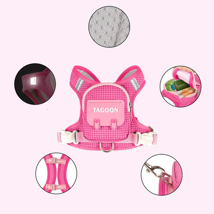 Cute Pet Dog Backpack Outdoor Storage Small Dogs Bag Outdoor Walking Chest Harness