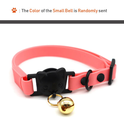 PVC Cute Cat Collar With Small Bell Waterproof Adjustable Catroon Kitten Neacklace Pet Collars