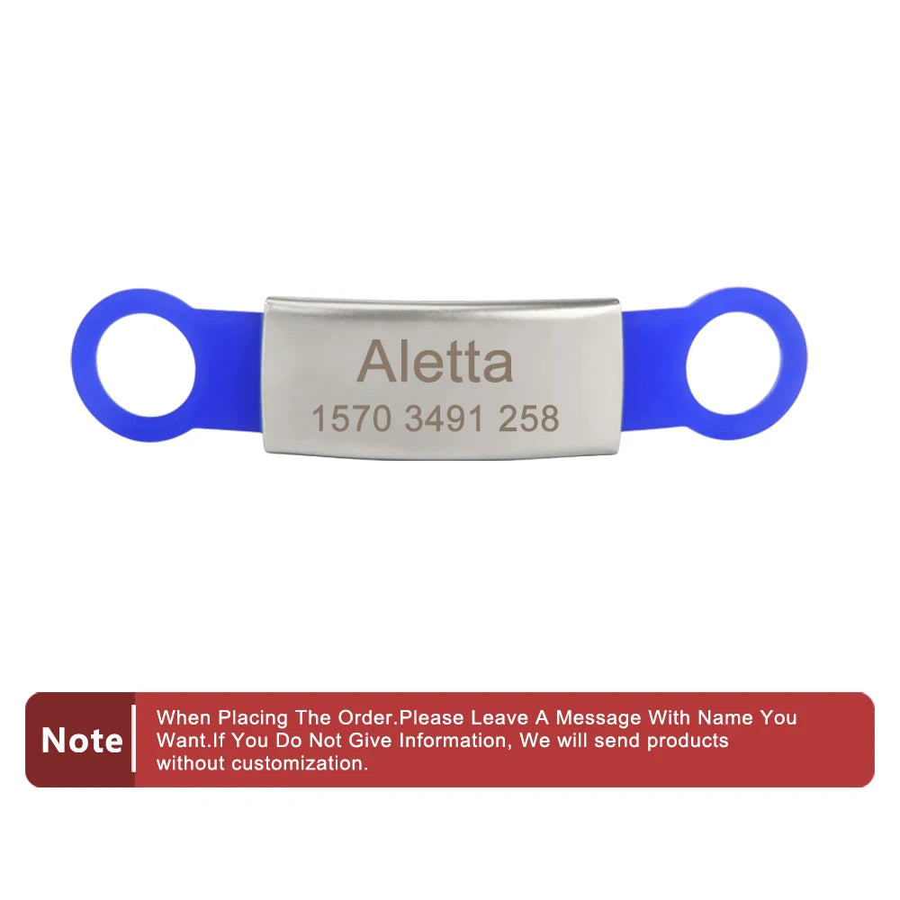 Silicone Engrav Pet ID Accessories Customize Dog Nameplate Name Phone Engraved Dog Collar Personalized Puppy Cat Pet Supplies