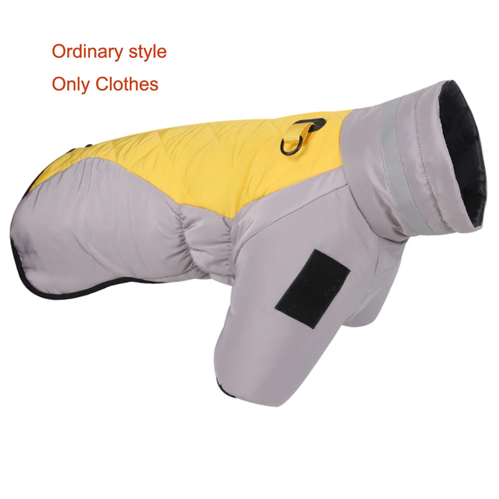 High-neck Warm Dog Jacket Cotton Coat Reflective Vest Thicken Autumn Winter Pet Clothes for Medium Large Dog
