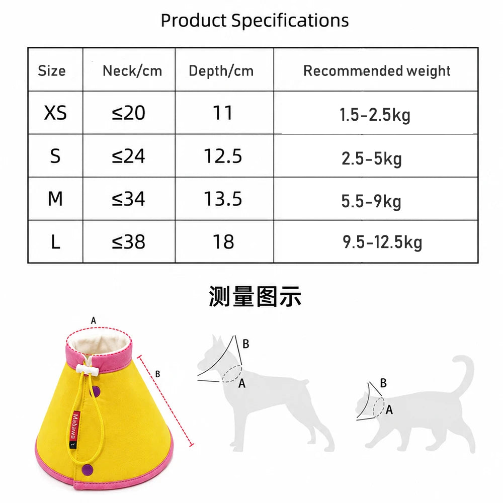 Cat Cone Collar Lightweight Anti-bite Collars Easy To Eat Drink Anti Scratch