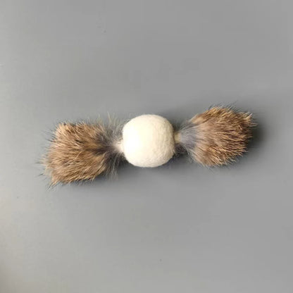 3pcs Plush Ball Cat Pet Toys Rabbit Hair Interactive Kitten Toys