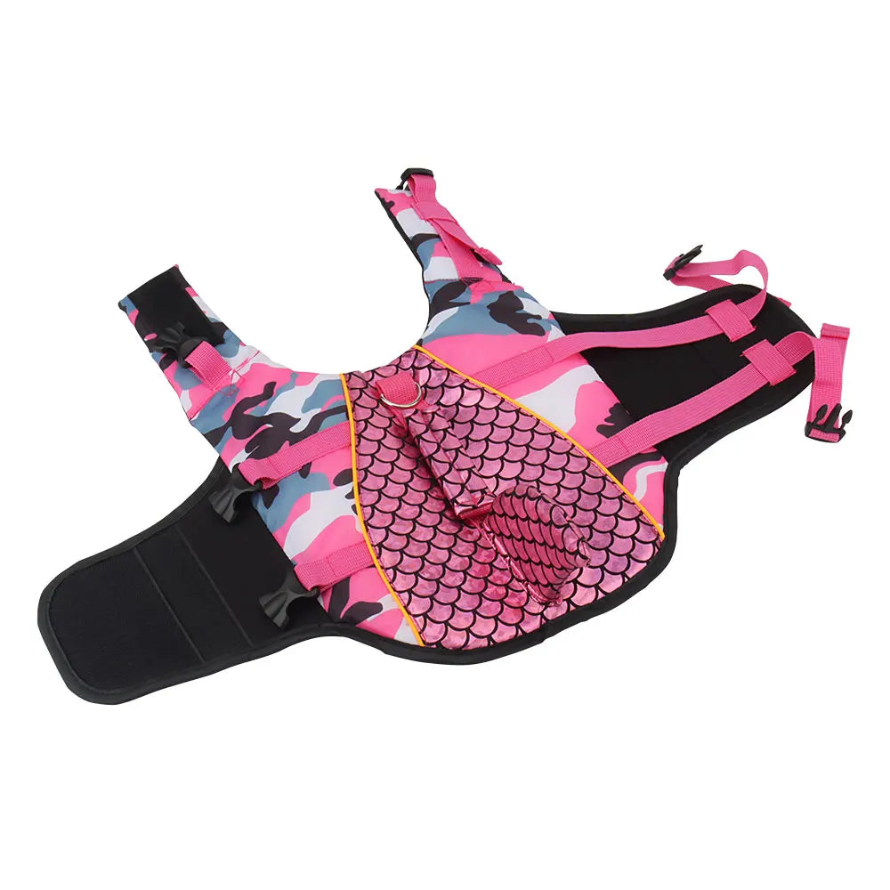 Shiny Dog Swimming Wear Safety Clothes Vest Swimming Suit Outdoor Pet Dog Float Life Jacket Vest  XS-2XL