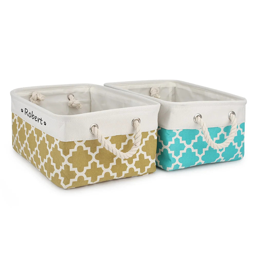 Customised Name Storage Basket for Cat Dog Toys Accessories Print Logo Personalised Custom Nameplate Box