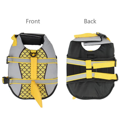 Swim Pet Dog Life Jacket Vest Clothes Life Vest Collar Harness Pet Swimming Summer Swimwear Scales Shark