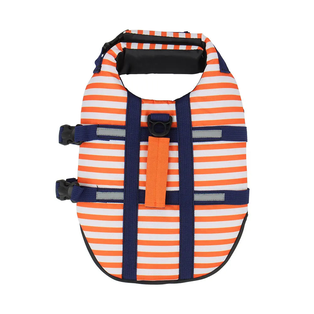 Stripe Dog Life Jacket Swimsuit Life Vest Summer Reflective Puppy Float Coat Swim Clothes Pet Vest