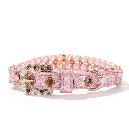 Artificial Pearl Crystal Small Dog Cat Collar Necklace Pendant Puppy Pet Collar Neck Chain