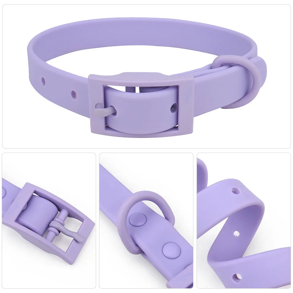 Cat Dog Collar Adjustable PVC Waterproof Collar Pet Products for Small Medium Large Dogs Imitation Silicone