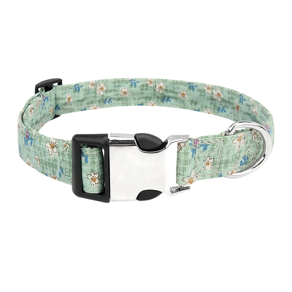 Vintage Flower Dog Collar Pet Cat Adjustable Collars for Small Medium Large Dogs