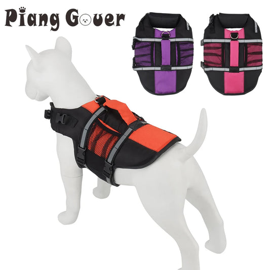 Reflective Dog Life Jacket with Mesh Pocket Summer Pet Swim Vest Dog Swimsuit Outdoor Water Pool Clothes Pet Swimwear