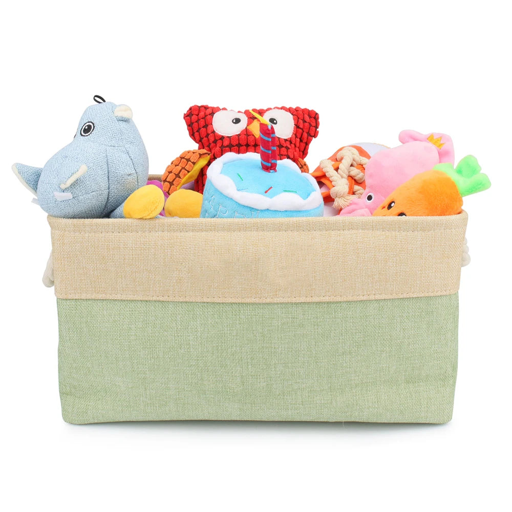 S/M/L Pet Toy Basket Sundries Sorting Cat Dog Clothes Storage Box Accessories Organize Storage Bin