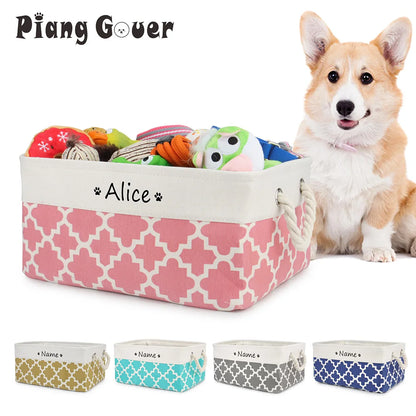 Customised Name Storage Basket for Cat Dog Toys Accessories Print Logo Personalised Custom Nameplate Box