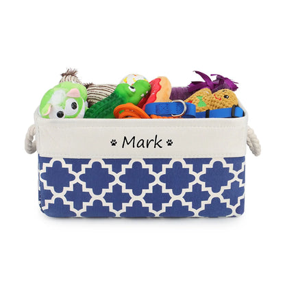 Customised Name Storage Basket for Cat Dog Toys Accessories Print Logo Personalised Custom Nameplate Box