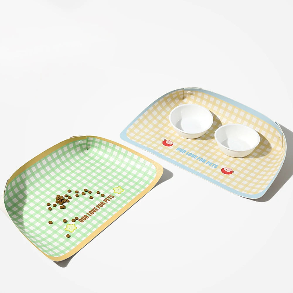 Pet Feeding Mat Half-surrounding Pet Placemat for Cats Dogs Non-Slip Dog Feeding Mat Cat Placemat Dog Accessories