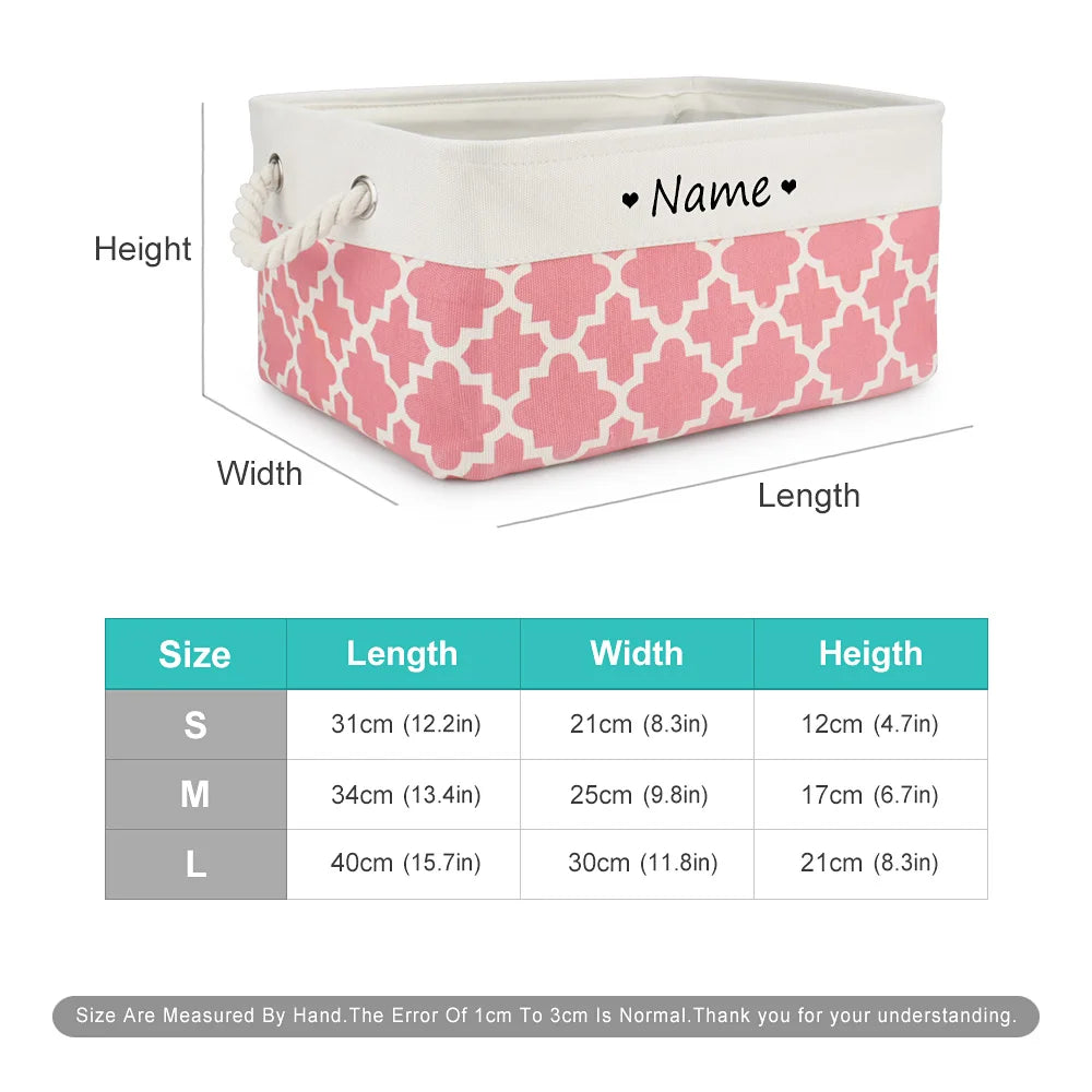 Customised Name Storage Basket for Cat Dog Toys Accessories Print Logo Personalised Custom Nameplate Box