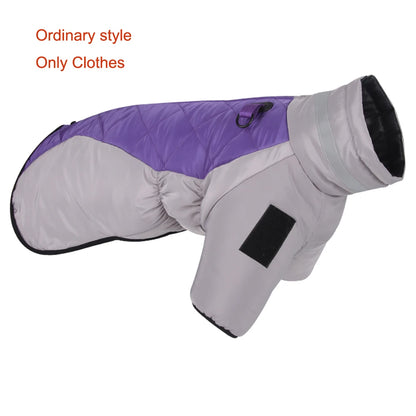 High-neck Warm Dog Jacket Cotton Coat Reflective Vest Thicken Autumn Winter Pet Clothes for Medium Large Dog