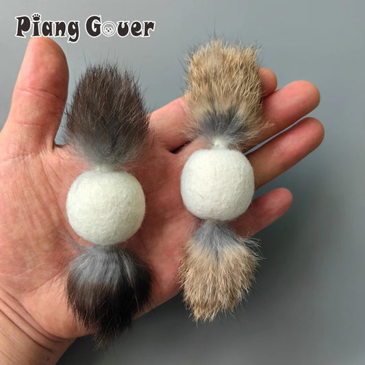 3pcs Plush Ball Cat Pet Toys Rabbit Hair Interactive Kitten Toys