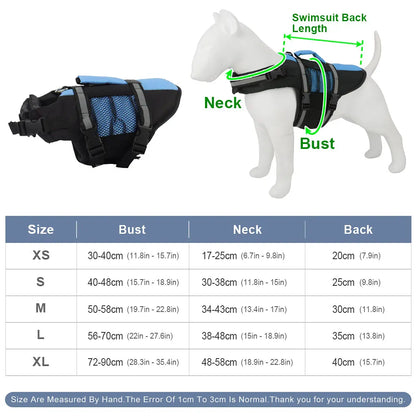 Reflective Dog Life Jacket with Mesh Pocket Summer Pet Swim Vest Dog Swimsuit Outdoor Water Pool Clothes Pet Swimwear