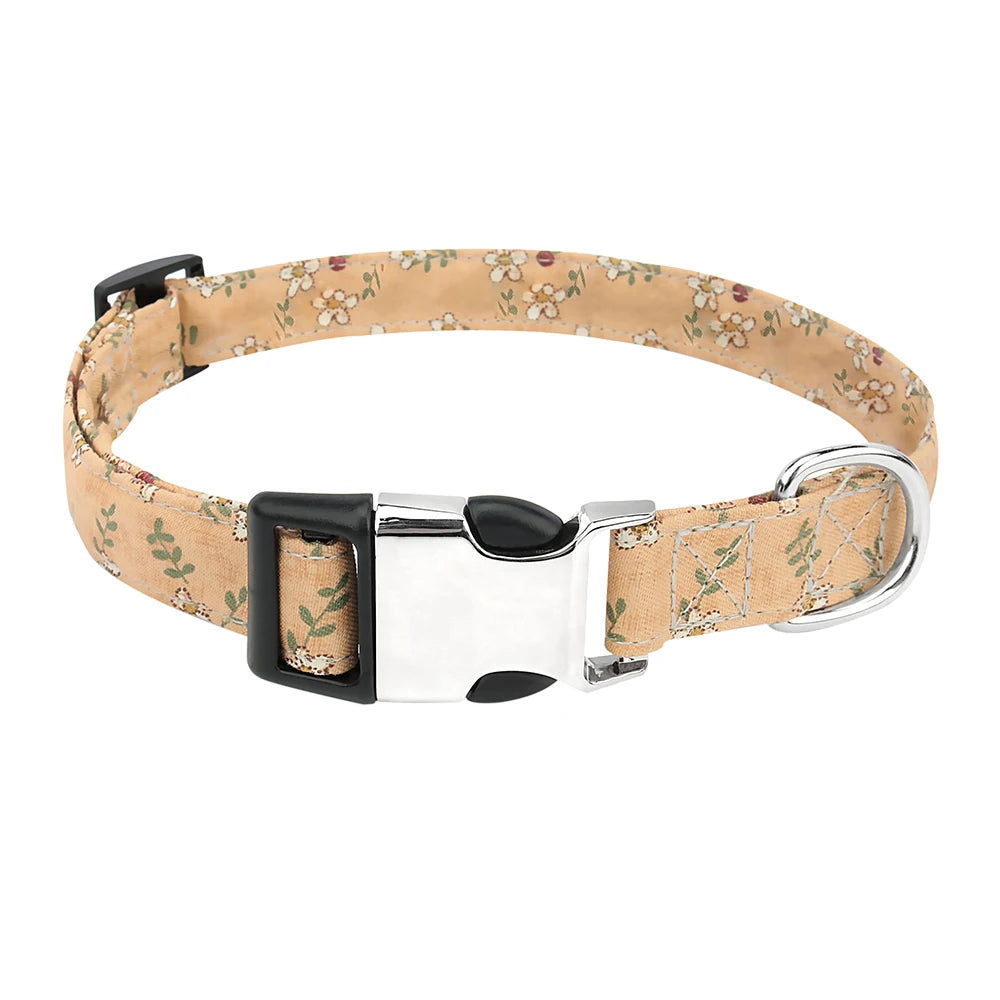 Vintage Flower Dog Collar Pet Cat Adjustable Collars for Small Medium Large Dogs