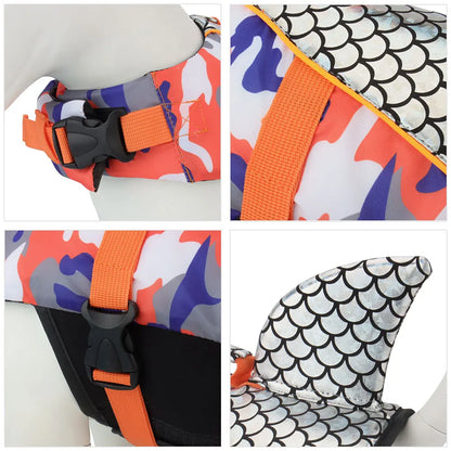 Shiny Dog Swimming Wear Safety Clothes Vest Swimming Suit Outdoor Pet Dog Float Life Jacket Vest  XS-2XL