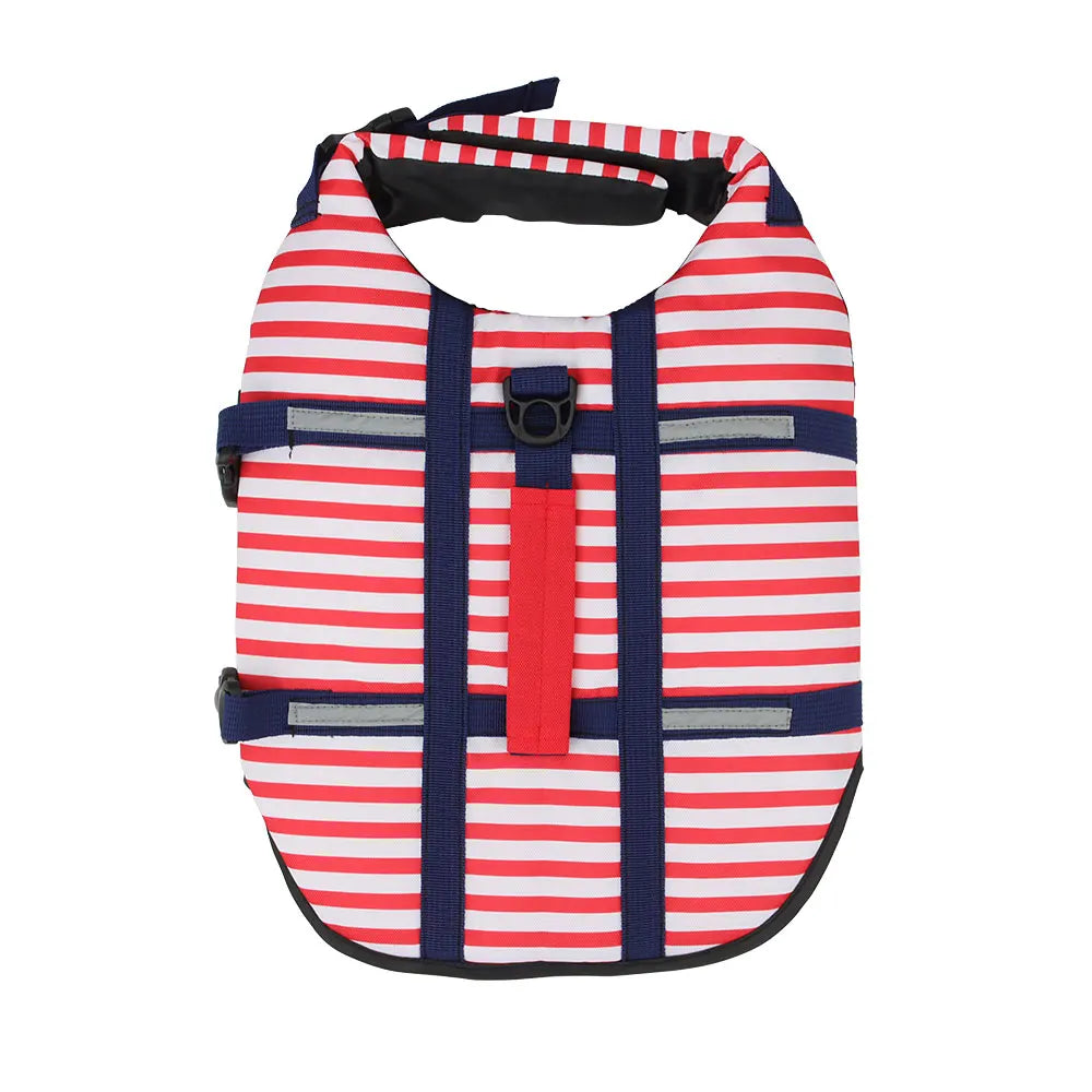 Stripe Dog Life Jacket Swimsuit Life Vest Summer Reflective Puppy Float Coat Swim Clothes Pet Vest