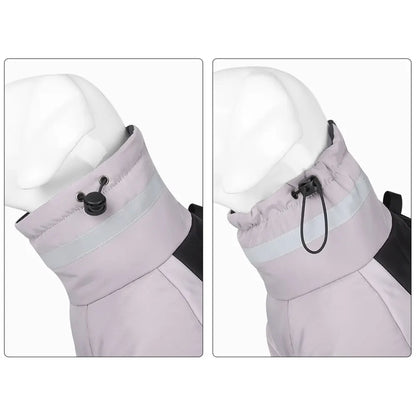 High-neck Warm Dog Jacket Cotton Coat Reflective Vest Thicken Autumn Winter Pet Clothes for Medium Large Dog