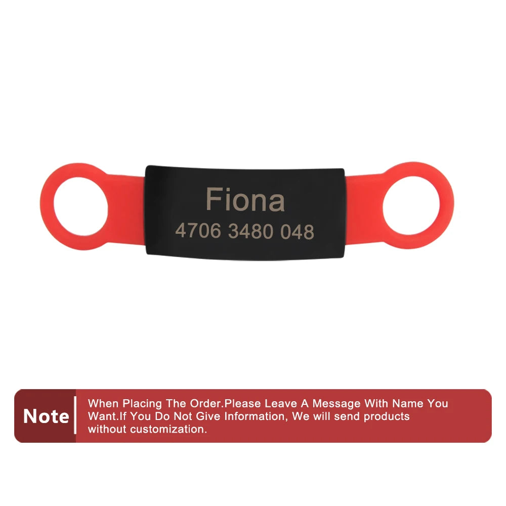 Silicone Engrav Pet ID Accessories Customize Dog Nameplate Name Phone Engraved Dog Collar Personalized Puppy Cat Pet Supplies