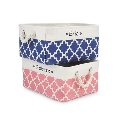 Customised Name Storage Basket for Cat Dog Toys Accessories Print Logo Personalised Custom Nameplate Box