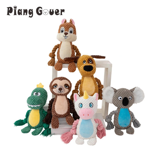 Small Dog Plush Chew Toy Indestructible Bite Resistant Sound Puppy Squeaker Dogs Rattle For Pet Toys Supplies
