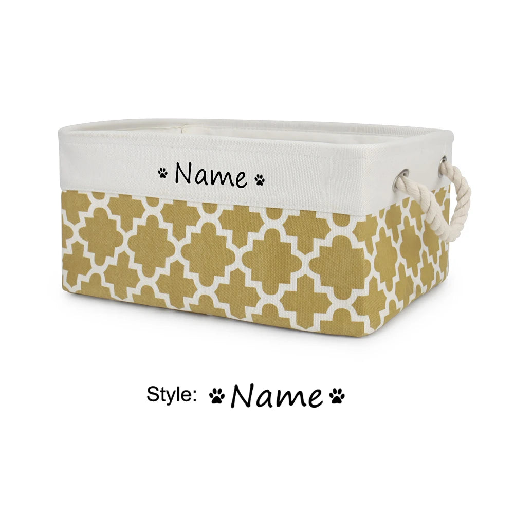 Customised Name Storage Basket for Cat Dog Toys Accessories Print Logo Personalised Custom Nameplate Box