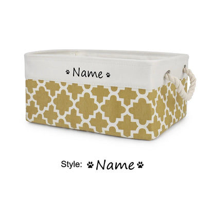 Customised Name Storage Basket for Cat Dog Toys Accessories Print Logo Personalised Custom Nameplate Box