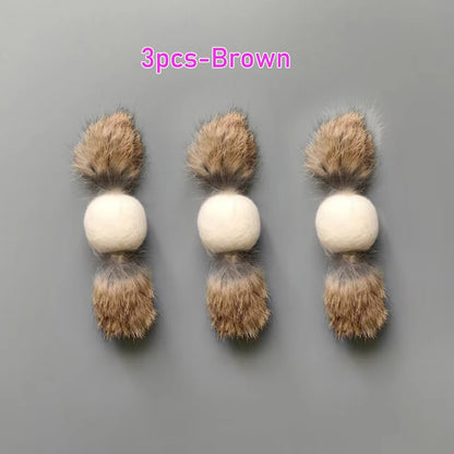 3pcs Plush Ball Cat Pet Toys Rabbit Hair Interactive Kitten Toys