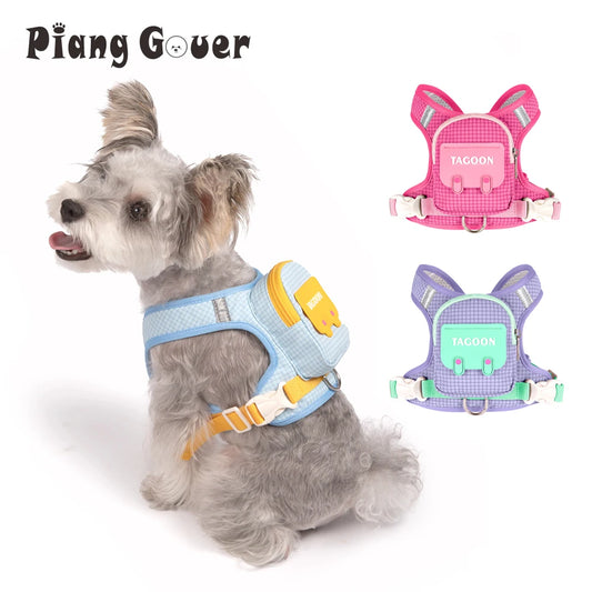 Cute Pet Dog Backpack Outdoor Storage Small Dogs Bag Outdoor Walking Chest Harness