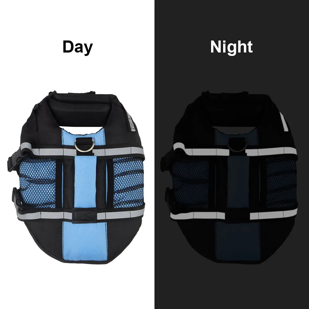 Reflective Dog Life Jacket with Mesh Pocket Summer Pet Swim Vest Dog Swimsuit Outdoor Water Pool Clothes Pet Swimwear