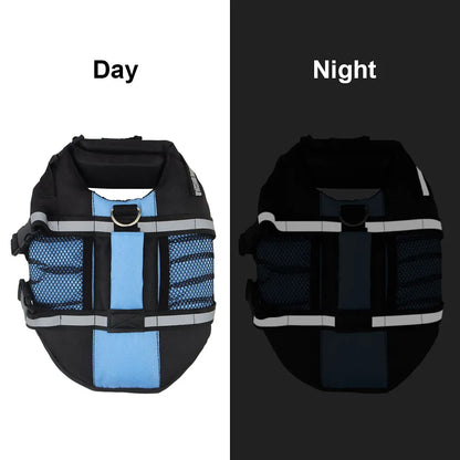 Reflective Dog Life Jacket with Mesh Pocket Summer Pet Swim Vest Dog Swimsuit Outdoor Water Pool Clothes Pet Swimwear