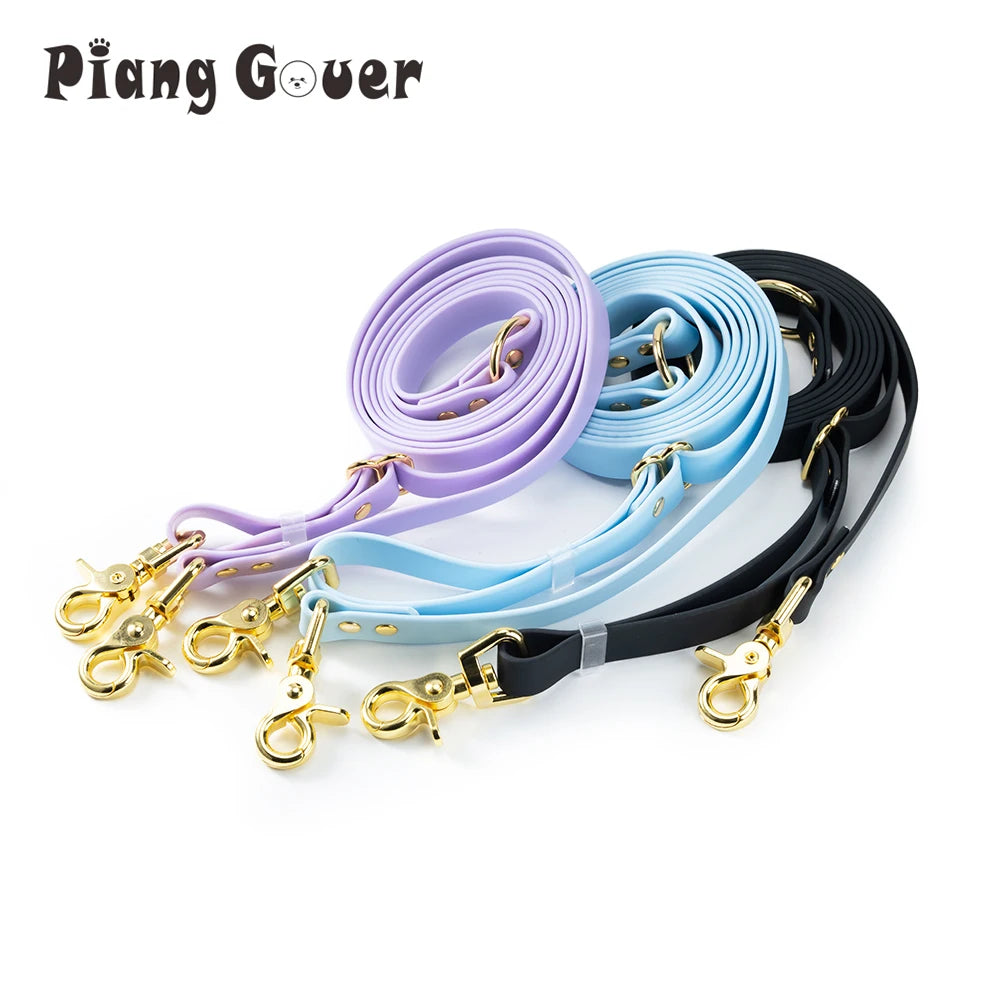 Multi Functional hands-free Pet Dog Walking PVC Dog Leash Waterproof Outdoor Walk Training 2 Heads Pet Traction Rope