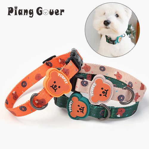 Cute Bear Pet Dog Collar Necklace Puppy Pet Collar For Adjustable Small Medium Dogs