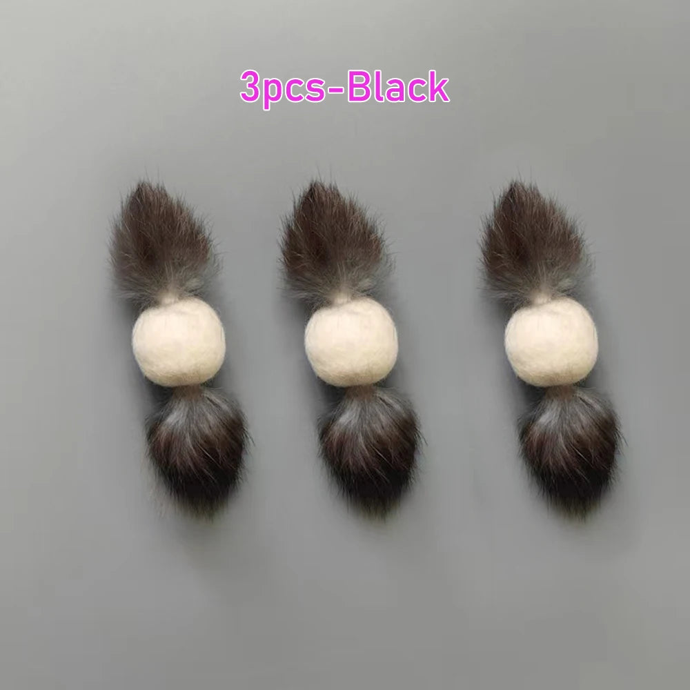 3pcs Plush Ball Cat Pet Toys Rabbit Hair Interactive Kitten Toys