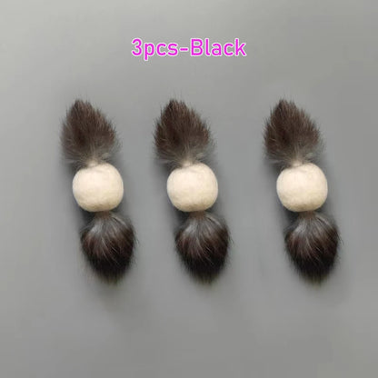 3pcs Plush Ball Cat Pet Toys Rabbit Hair Interactive Kitten Toys