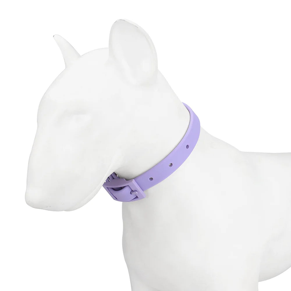 Cat Dog Collar Adjustable PVC Waterproof Collar Pet Products for Small Medium Large Dogs Imitation Silicone